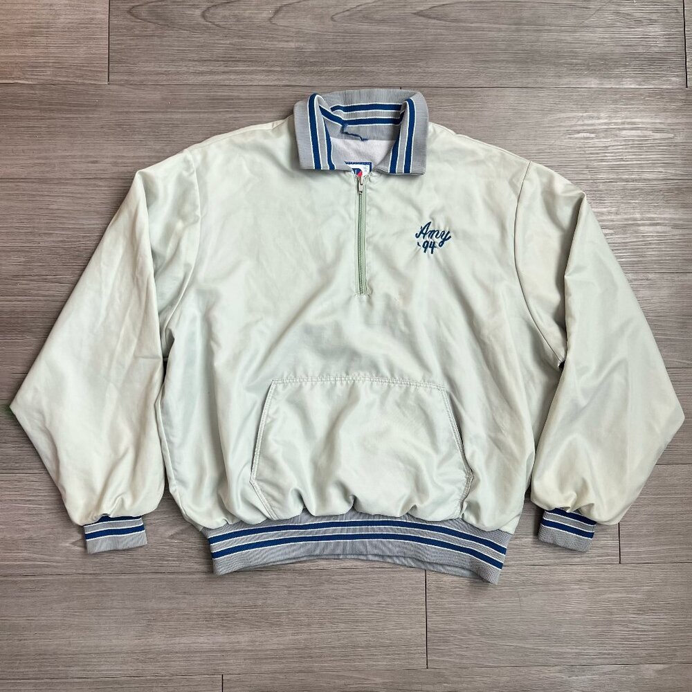 Vintage 90s Varsity Jacket Rennoc Pullover Windbreaker "Amy" Springfield Size XL